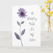 Lila Wasserfarbe Karte (Gelbe Blume)