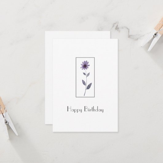 Lila Wasserfarbe Karte (Vorderseite/Rückseite Beispiel)