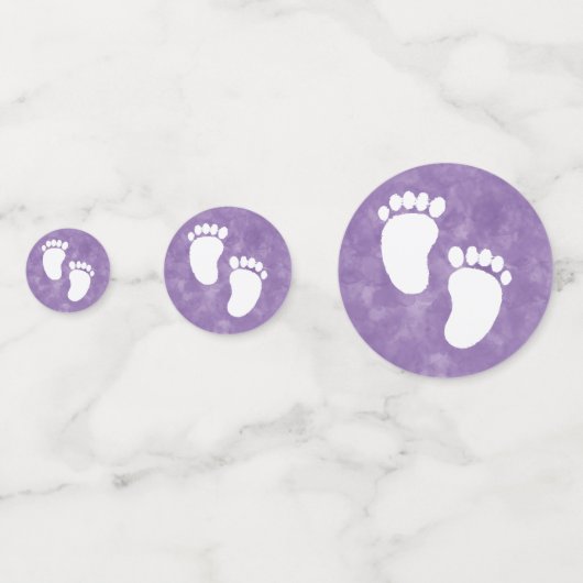 Lila Wasserfarbe Kinderdusche Printwerbung Konfetti (Rückseiten)