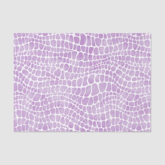 Lila Wasserfarbe Krokodile Haut Seidenpapier (Vorderseite)