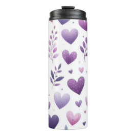 LILA WASSERFARBE LIEBE VALENTINE HERZEN THERMOSBECHER