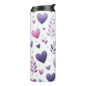 LILA WASSERFARBE LIEBE VALENTINE HERZEN THERMOSBECHER (Nach links gedreht)