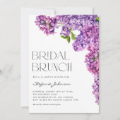 Lila Wasserfarbe Lilac Blume Bridal Brunch Einladung (Vorderseite)