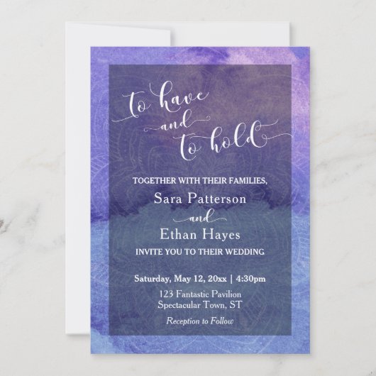 Lila Wasserfarbe Mandala haben und halten Einladung (Vorderseite)