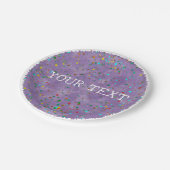 Lila Wasserfarbe mit konfetti Dekoration Pappteller (Schrägansicht)