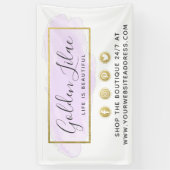 Lila Wasserfarbe & moderne geometrische Goldene Ch Banner (Vertikal)