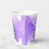 Lila Wasserfarbe Niedlich Dinosaur Girl Babydusche Pappbecher (Rechts)