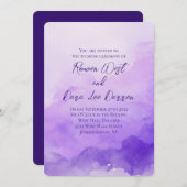 Lila Wasserfarbe Ombre Malerei Hochzeit Einladung (Vorne/Hinten)