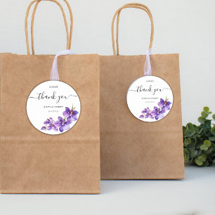 Lila Wasserfarbe Orchideenhochzeit Geschenkanhänger