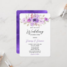 Lila Wasserfarbe Peony Blume Polterabend Inv