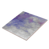 Lila Wasserfarbe Quadrat Kunstfliese Fliese (Seite)