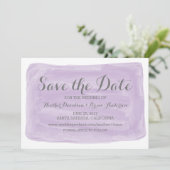 Lila Wasserfarbe Save the Date einladen (Stehend Vorderseite)