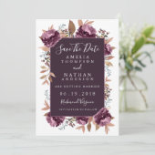 Lila Wasserfarbe Save the Date Einladung (Stehend Vorderseite)