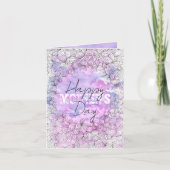 Lila Wasserfarbe Schwarzer Muttertag Karte (Vorderseite)