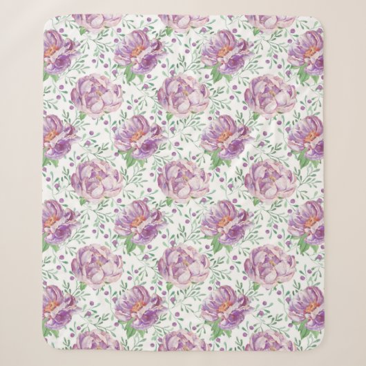 lila Wasserfarbe Sherpadecke (Vorderseite)