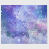 Lila Wasserfarbe Starry Sky Space Lover Galaxie Geschenkpapier (Flach)