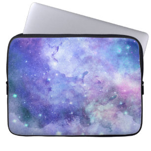 Lila Wasserfarbe Starry Sky Space Lover Galaxie Laptopschutzhülle