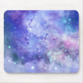 Lila Wasserfarbe Starry Sky Space Lover Galaxie Mousepad (Vorne)