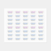 Lila Wasserfarbe und moderne goldene Kleidung Etiketten (Blatt)