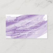 Lila Wasserfarbe Visitenkarte (Rückseite)