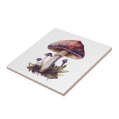 Lila Wasserfarbe Waldland Pilzsaal Kernstück Fliese (Seite)