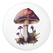 Lila Wasserfarbe Waldland Pilzsaal Kernstück Keramikknauf (Vorderseite)
