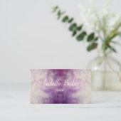 Lila Wasserfarbegeschäftskarte Visitenkarte (Stehend Vorderseite)