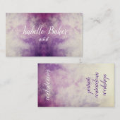 Lila Wasserfarbegeschäftskarte Visitenkarte (Vorne/Hinten)