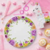 Lila Wasserfarben bläst blutige Hochzeit Pappteller (Party)