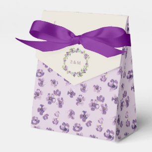 Lila Wasserfarben-Blumen Hochzeit Geschenkschachtel