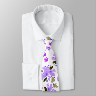 Lila Wasserfarben Blumengarten Krawatte