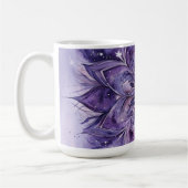 Lila Wasserfarben-Blumenmandala Kaffeetasse (Links)