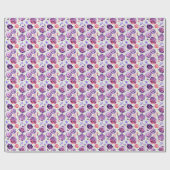 Lila Wasserfarben-Blumenmuster Geschenkpapier (Flach)
