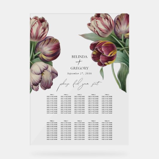 Lila Wasserfarben Hochzeitsskizze Acrylschild (Vorderseite)