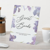 Lila Wasserfarben Iris Blumengarten Gästebücher Sockelschild (In SItu)