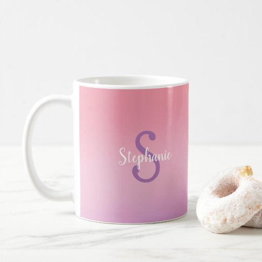 Lila Wasserfarben Kaffeetasse (Mit Donut)