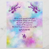 Lila Wasserfarben Orchideen Brautparty Bingo Flyer (Hinten)