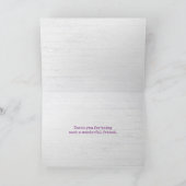 Lila Wasserfarben Pupien Danke Karte (Innenseite)