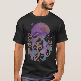 Lila Wasserfarben-Qualle T-Shirt