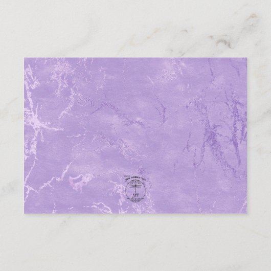 Lila Wasserfarben-Violetten Hochzeitsdetails Begleitkarte (Rückseite)