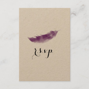 Lila Wasserfarbenfederung - RSVP Karte