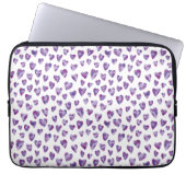 Lila Wasserfarbenherz Laptopschutzhülle (Vorderseite)