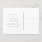 Lila Wasserfarbenherz Save the Date Postkarte (Rückseite)