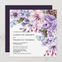 Lila Wasserfarbenhochzeit