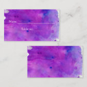 Lila Wasserfarbenhochzeit Platzkarte (Vorne/Hinten)