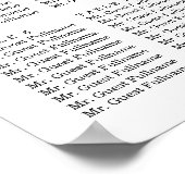 Lila Wasserfarbenhochzeit | Sitzkarten Poster (Ecke)