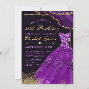 Lila Wasserfarbenkleid Achat Geburtstag Einladung