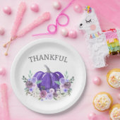 Lila Wasserfarbenkürbis Pappteller (Party)