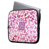 Lila Wasserfarbenmuster Laptopschutzhülle (Vorderseite Links)