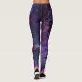 Lila Wasserfarbenmuster Leggings (Rückseite)